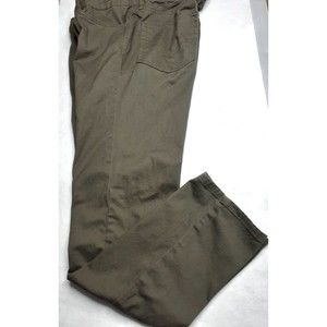 IZOD Men's Size 34x32 Dark Green Slim Fit Straight Leg pants Zipper pocket